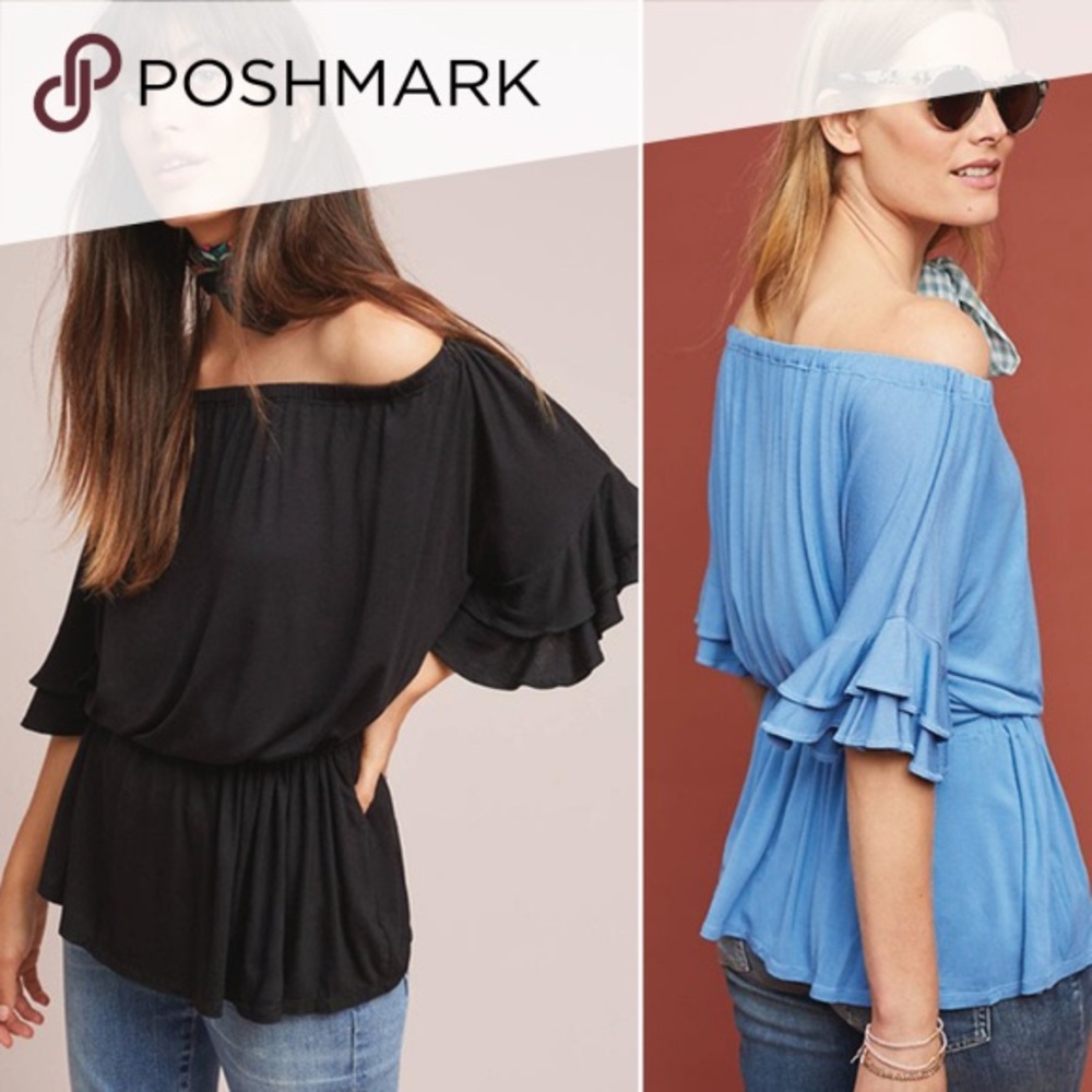 Anthropologie Bordeaux Aspasia Off-the-Shoulder